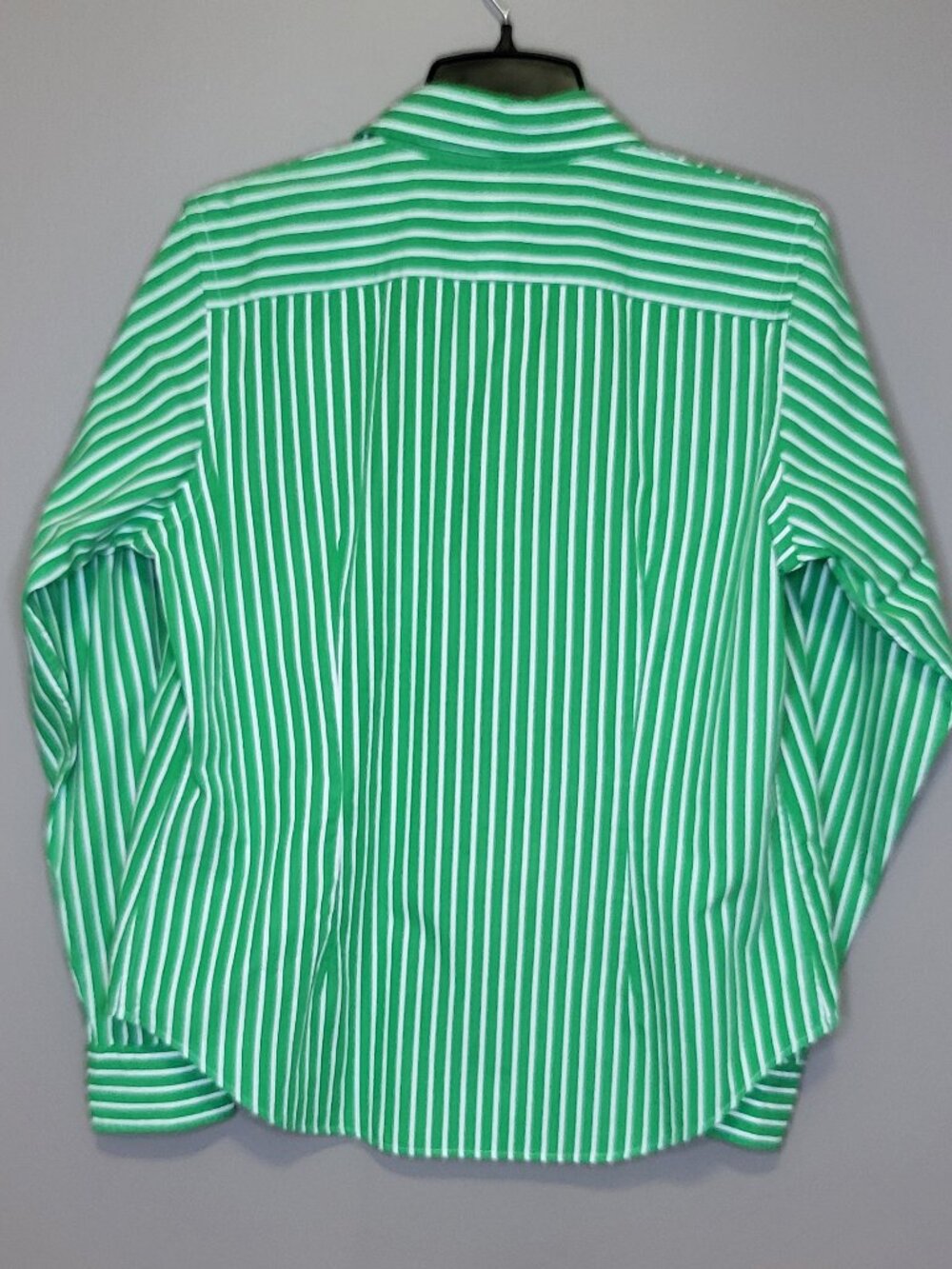 Ralph Lauren Sport Green White Striped Slim Fit Button Down Shirt Size 14 - Picture 2 of 5